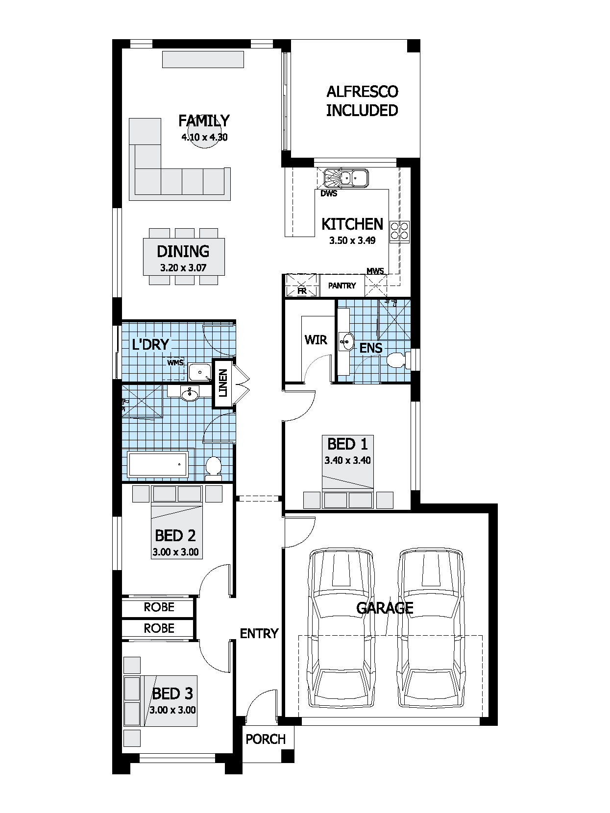 Thrive Homes Spectre 18 3 Bedroom Floor plan